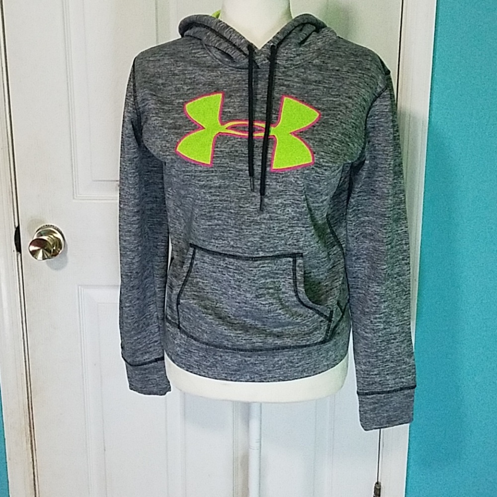 Under Armour grey and green hoodie